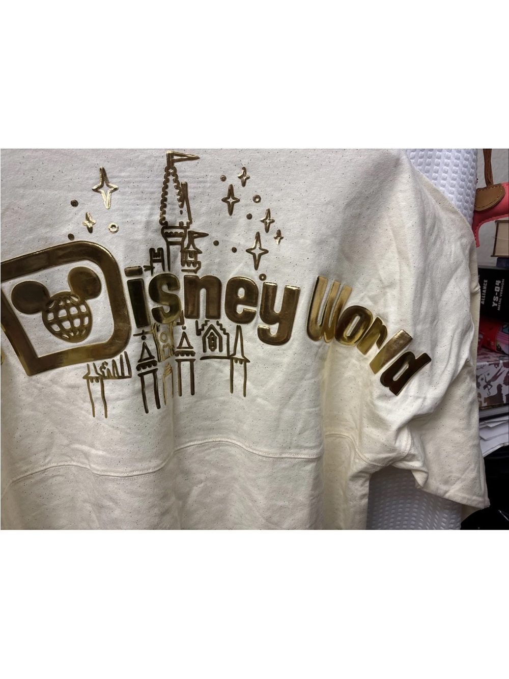 NWT Disney Parks Walt Disney World metallic castle spirit jersey Sz M - Picture 10 of 11